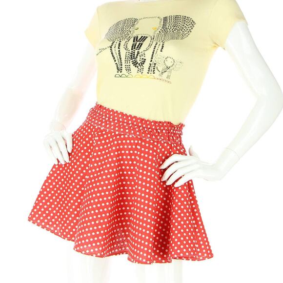 Vintage Dresses & Skirts - 70s Vintage Red Polka Dot Short Skirt